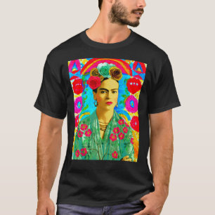 Frida Kahlo Colorful Blommigt   T Shirt