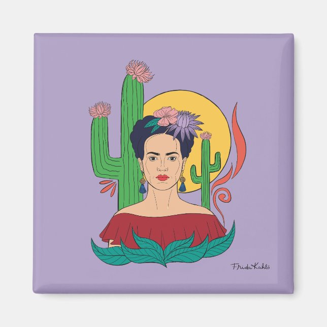 Frida Kahlo Desert Graphic Magnet (Framsidan)