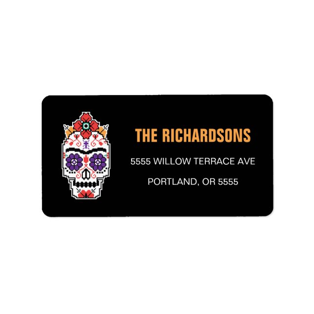 Frida Kahlo | Dia De Los Muertos Adressetikett (Framsidan)