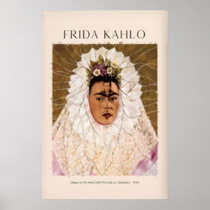Frida Kahlo Diego på min tänkesätt Tehuana Självpo Poster