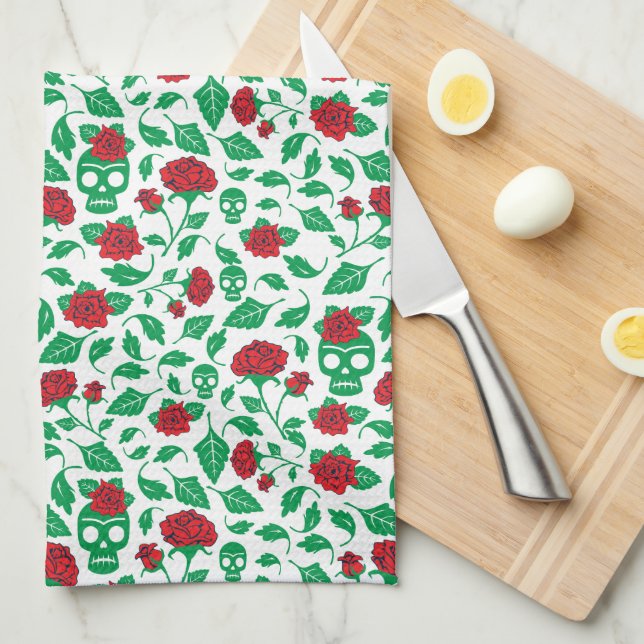 Frida Kahlo | döskallar & ro Kökshandduk (Vikt i Fjärdedel)