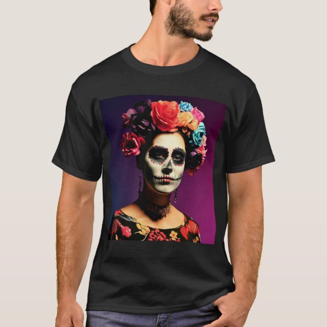 Frida Kahlo | El Día de los Muertos T Shirt (Framsida)