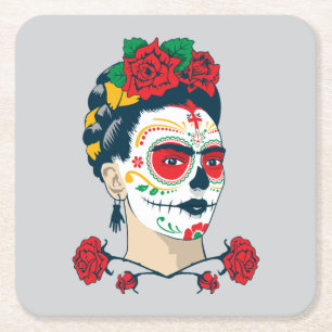 Frida Kahlo El Día de los Muertos Underlägg Papper Kvadrat