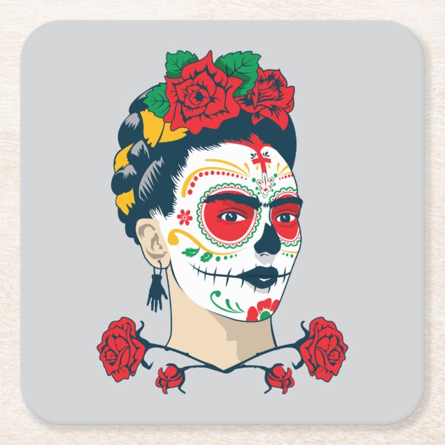 Frida Kahlo | El Día de los Muertos Underlägg Papper Kvadrat (Framsidan)
