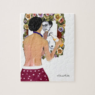 Frida Kahlo en el Espejo Porträtt Pussel