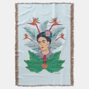 Frida Kahlo   Fåglar med Paradise Blommigt Graphic Filt