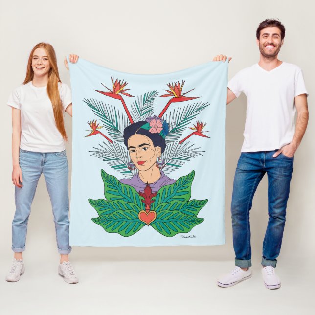 Frida Kahlo | Fåglar med Paradise Blommigt Graphic Fleecefilt (På plats)