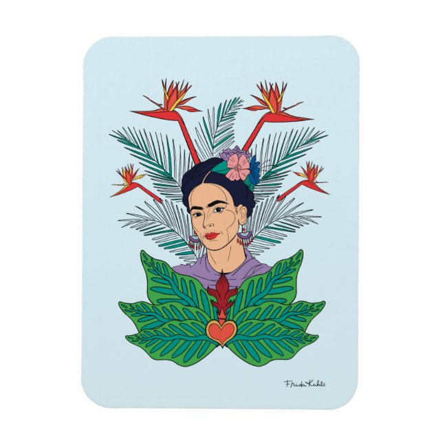 Frida Kahlo | Fåglar med Paradise Blommigt Graphic Magnet (Vertikal)