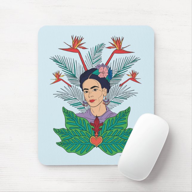 Frida Kahlo | Fåglar med Paradise Blommigt Graphic Musmatta (Med mus)