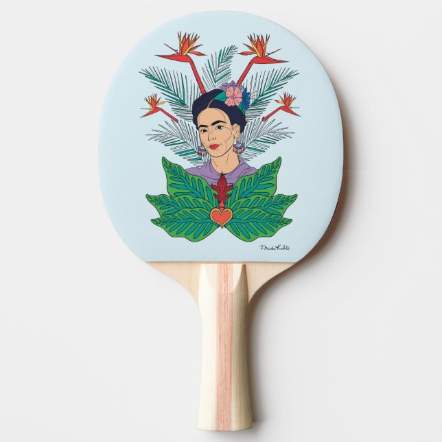 Frida Kahlo | Fåglar med Paradise Blommigt Graphic Pingisracket (Framsidan)