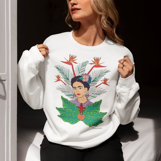 Frida Kahlo | Fåglar med Paradise Blommigt Graphic T Shirt (Skapare uppladdad)