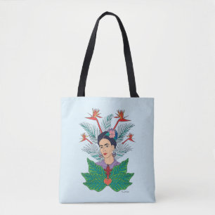 Frida Kahlo Fåglar med Paradise Blommigt Graphic Tygkasse