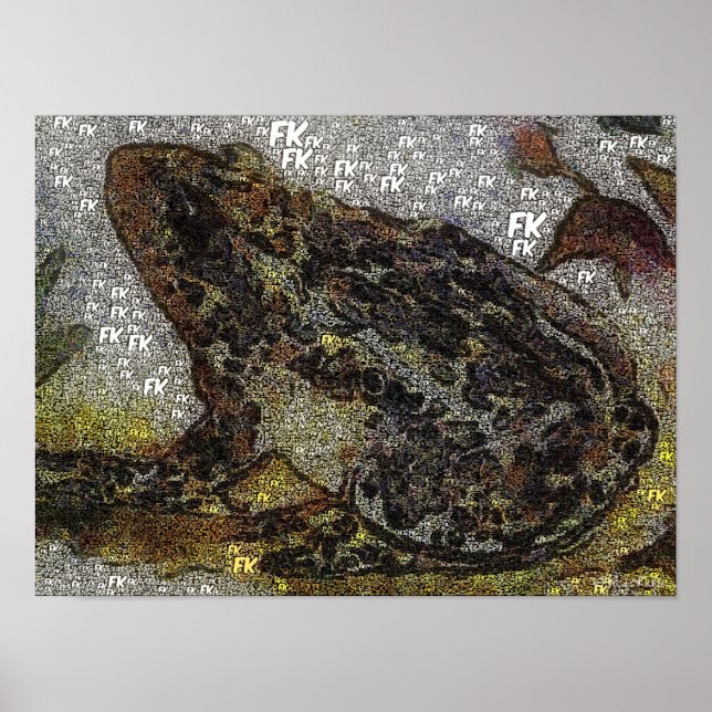 Frida Kahlo FK-Stil Frog Painting Poster (Framsidan)