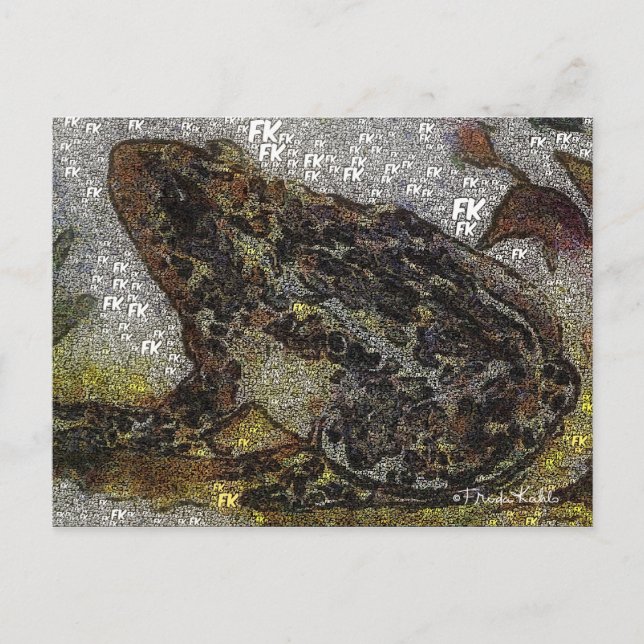 Frida Kahlo FK-Stil Frog Painting Vykort (Framsida)