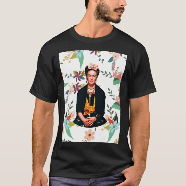 Frida Kahlo Flowers Classic T-Shirt (Framsida)