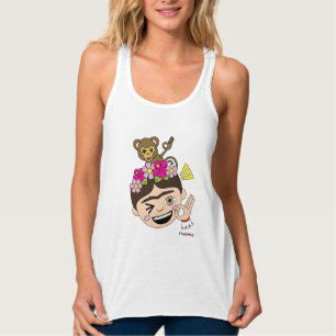 Frida Kahlo   FridaMoji - A OK Linne Med Racerback