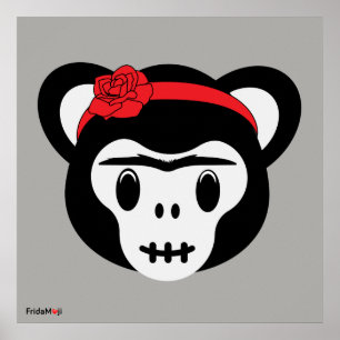 Frida Kahlo   FridaMoji - Day of the dead Monkey Poster