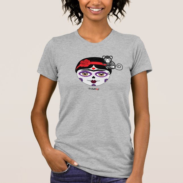 Frida Kahlo | FridaMoji - Day of the dead T Shirt (Framsida)