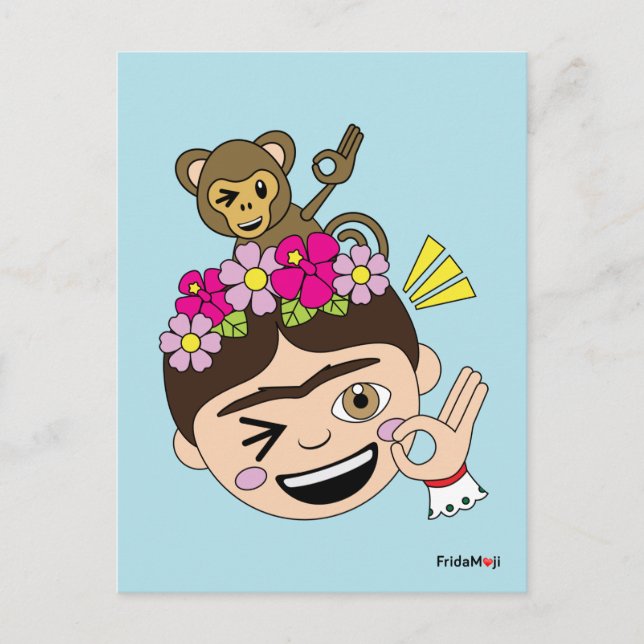 Frida Kahlo | FridaMoji - ett reko Vykort (Framsida)