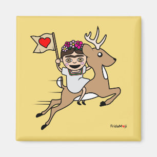 Frida Kahlo   FridaMoji - Reindeer Magnet