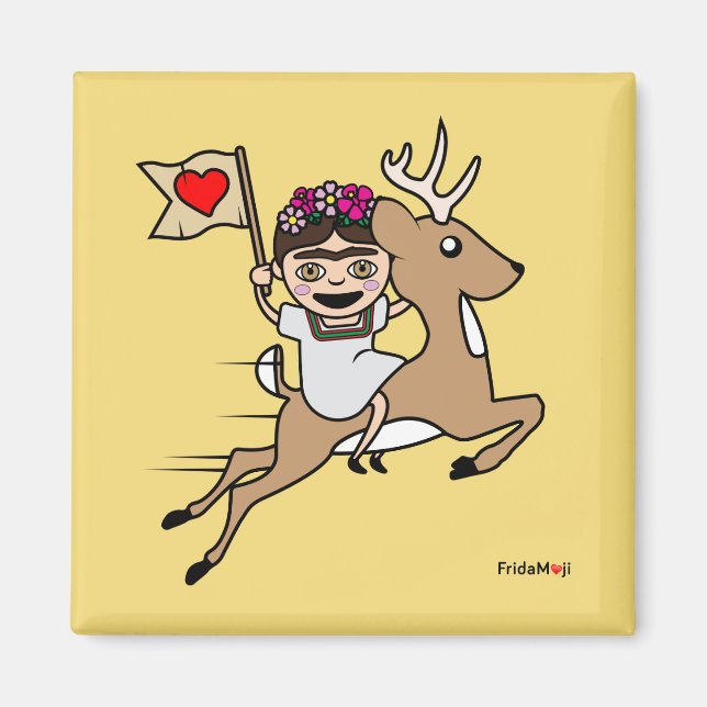 Frida Kahlo | FridaMoji - Reindeer Magnet (Framsidan)