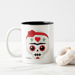 Frida Kahlo   FridaMoji - sockerskalle Två-Tonad Mugg