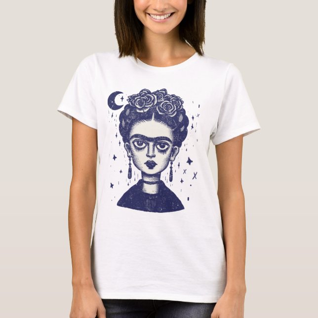 Frida Kahlo Goth T Shirt (Framsida)