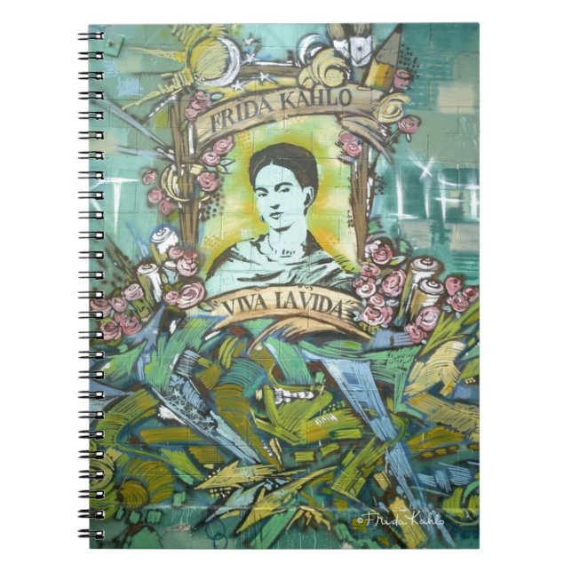 Frida Kahlo Graffiti Anteckningsbok Med Spiral (Framsidan)
