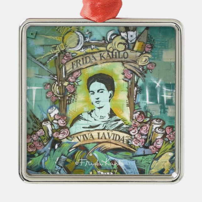 Frida Kahlo Graffiti Julgransprydnad Metall (Framsidan)