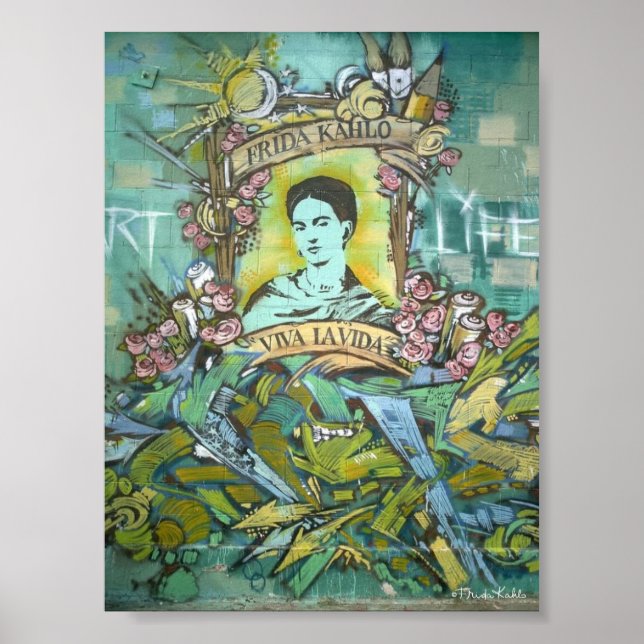 Frida Kahlo Graffiti Poster (Framsidan)
