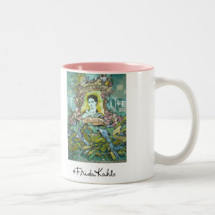 Frida Kahlo grafitti Två-Tonad Mugg