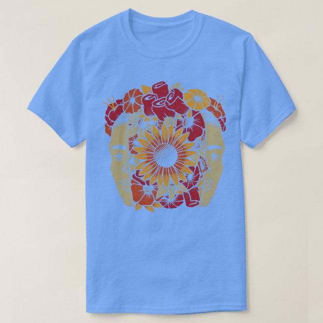 Frida Kahlo Head Flowers av Tobe Fonseca T Shirt (Design framsida)