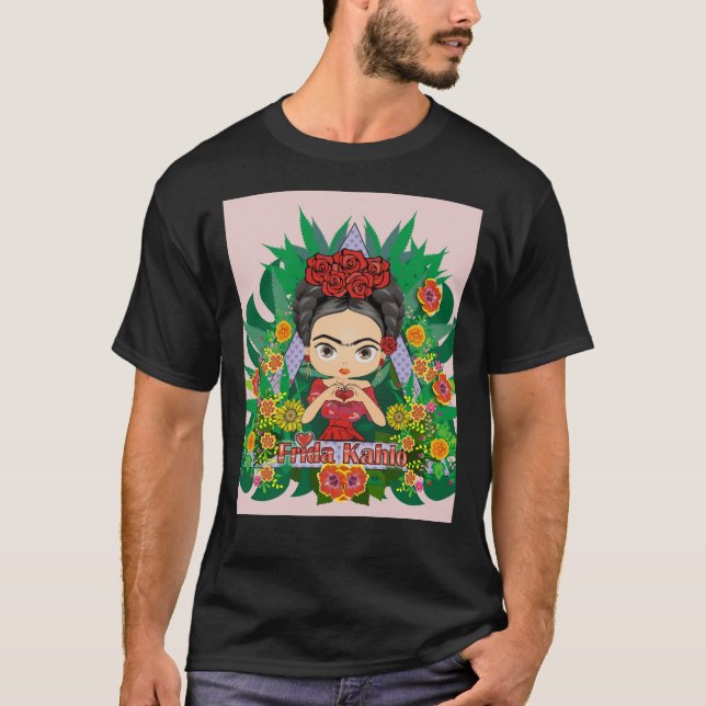 Frida Kahlo hjärtblommor aesthetic Graphic T-Shir T Shirt (Framsida)