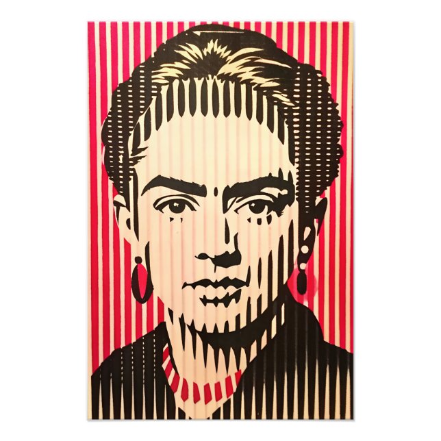 Frida Kahlo i BAUHAUS optisk illusion stil Fototryck (Framsidan)