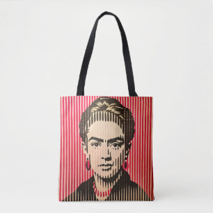Frida Kahlo i BAUHAUS optisk illusion stil Tygkasse
