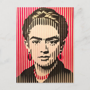 Frida Kahlo i BAUHAUS optisk illusion stil Vykort