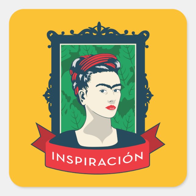 Frida Kahlo | Inspiración Fyrkantigt Klistermärke (Framsida)