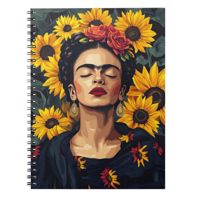 "Frida Kahlo-Inspired Anpassade Notebook - Arti Anteckningsbok (Framsidan)