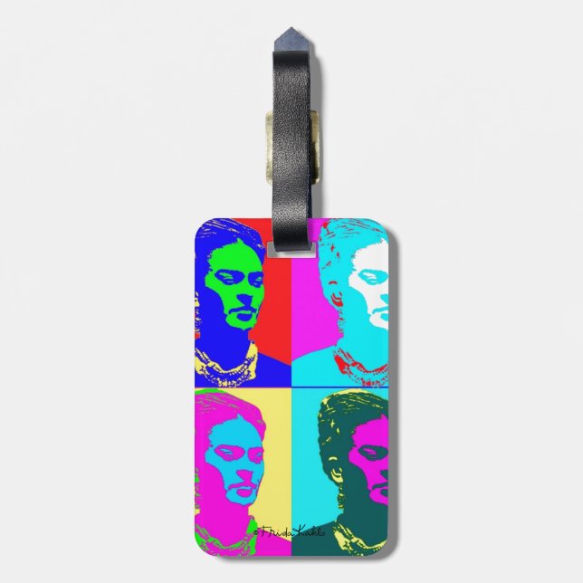 Frida Kahlo Inspired Porträtt Bagagebricka (Baksidan Lodrät)