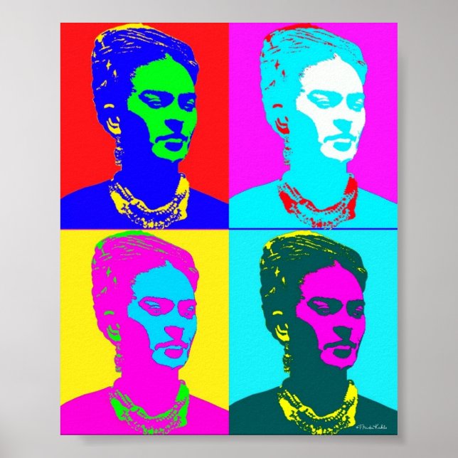 Frida Kahlo Inspired Porträtt Poster (Framsidan)