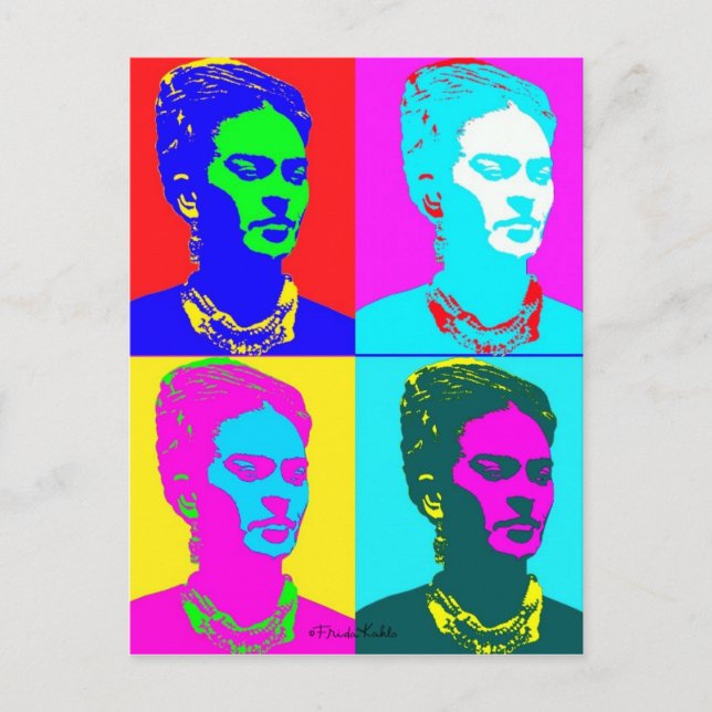 Frida Kahlo Inspired Porträtt Vykort (Framsida)