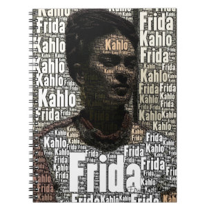Frida Kahlo Lettering Porträtt Anteckningsbok