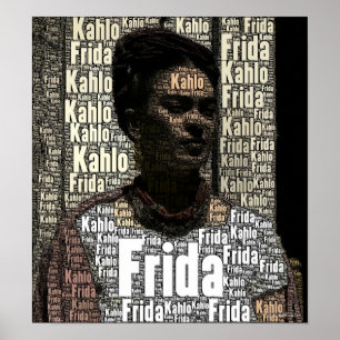 Frida Kahlo Lettering Porträtt Poster