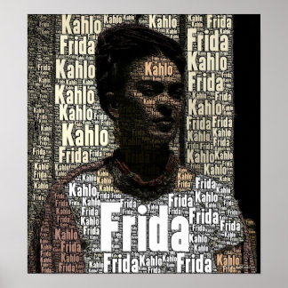 Frida Kahlo Lettering Porträtt Poster