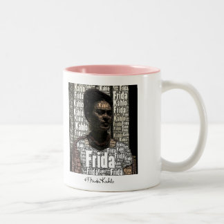 Frida Kahlo Lettering Porträtt Två-Tonad Mugg