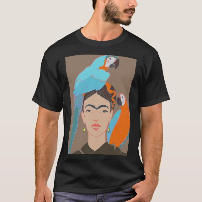 FRIDA KAHLO Mexican Feminist portrait Art poster A T Shirt (Framsida)