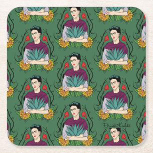 Frida Kahlo   Mi Mexico Lindo mönster Underlägg Papper Kvadrat