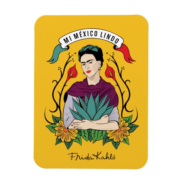 Frida Kahlo | Mi Mexiko Lindo Magnet (Vertikal)