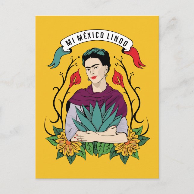 Frida Kahlo | Mi Mexiko Lindo Vykort (Framsida)