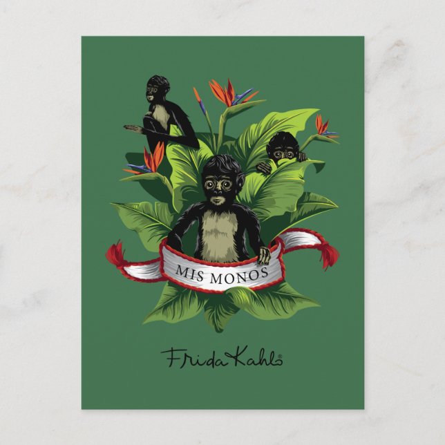 Frida Kahlo | Mis Monos Vykort (Framsida)
